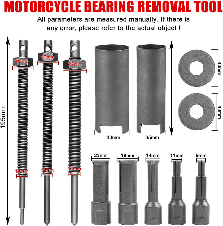 Innenlager Abzieher, Motorrad Innenlager-Auszieher, 9-23 mm Radlager Abzieher Motorrad mit 5 Grössen