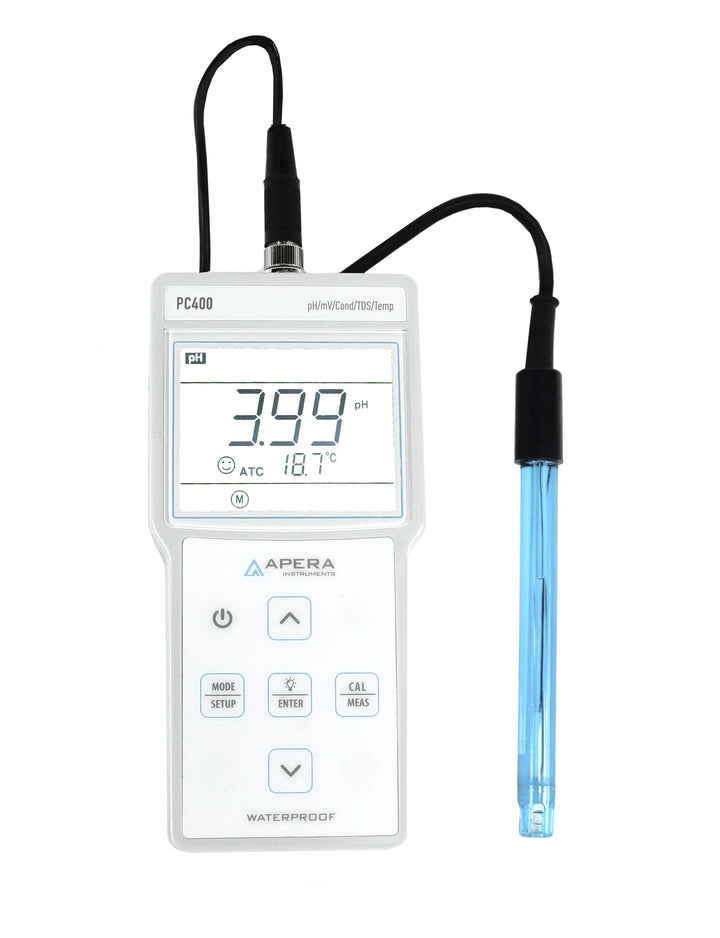 Apera Instruments PC400 Tragbares Multi-Parameter-Messgerät (pH/EC/TDS/Temp.) (Genauigkeit ±0,01 ±1