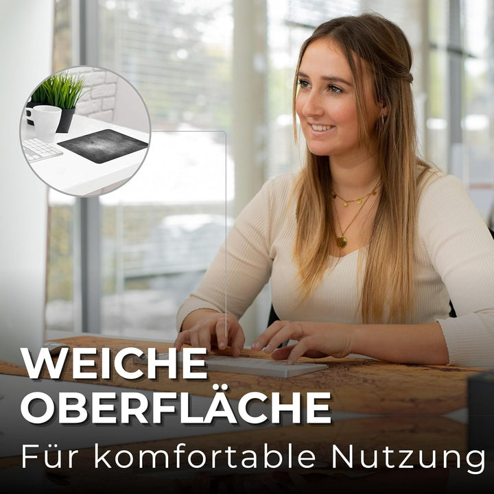 Silent Monsters Mauspad XXXL 900 x 600 mm grosses Mousepad - Gross Schwarz - Vernähter Rand - rutsch