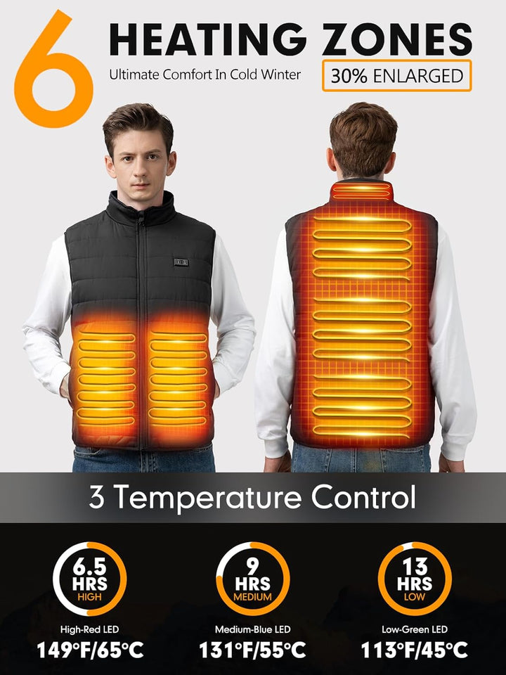 Beheizbare Weste, Heizweste für Damen Herren, Beheizte Jacke, Heizjacke mit Powerbank, 7.4V/5.0V Wär