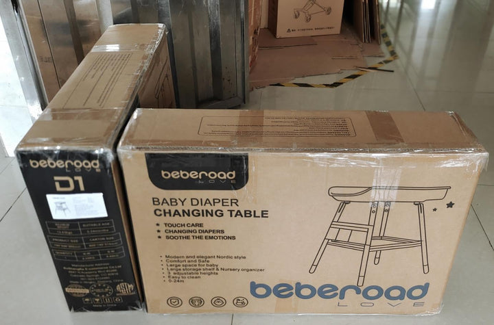 Beberoad Wickeltisch für Babys, Wickeltisch mit grossen Aufbewahrungsfläche und Wasserdichte Hängeta