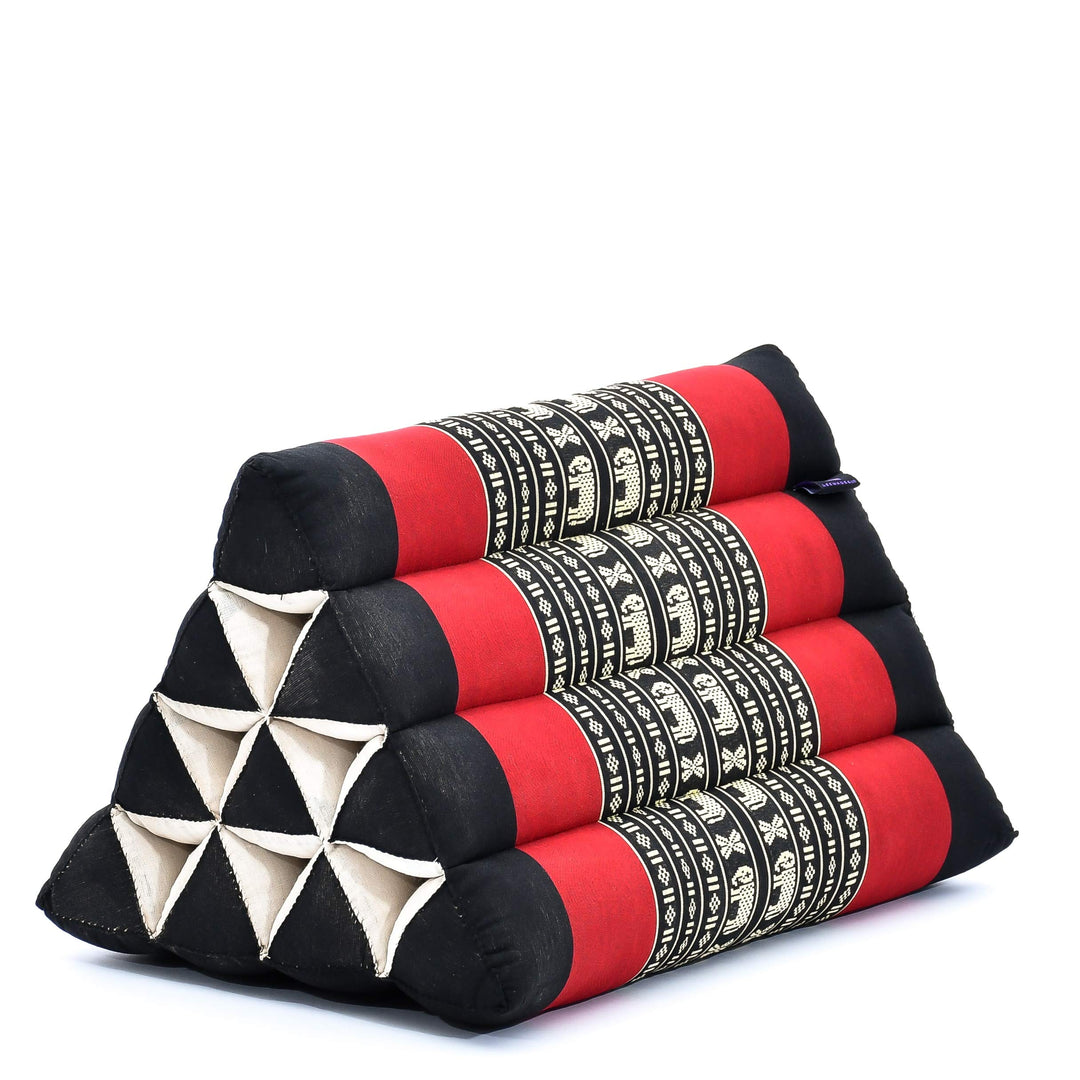 Leewadee Thai Dreieckskissen 50 x 33 x 33 cm - Feste Kapok Rückenstütze für Lesen, Bett, Sofa & Bode
