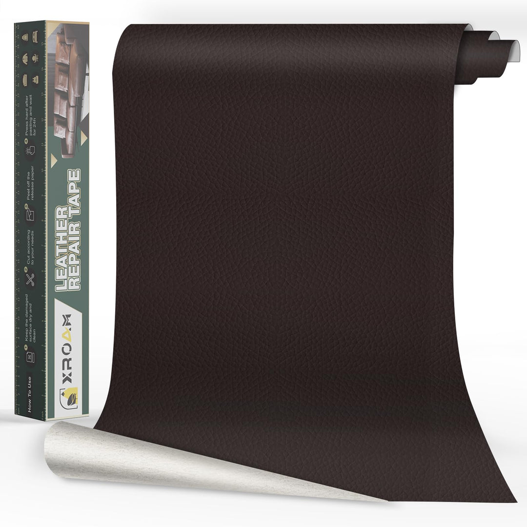 Kunstleder Selbstklebend, 60x200 cm Dunkelbraun Leder Reparatur Patch, Lederflicken Selbstklebender,