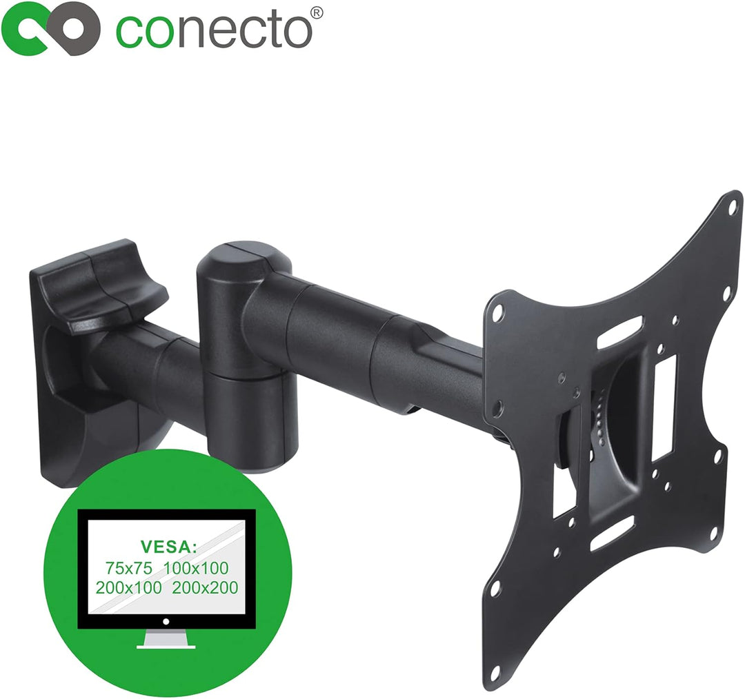 conecto Wandhalterung für Monitore und Fernseher bis zu 42 Zoll,schwenkbar (+/-90°),neigbar (+/-20°)