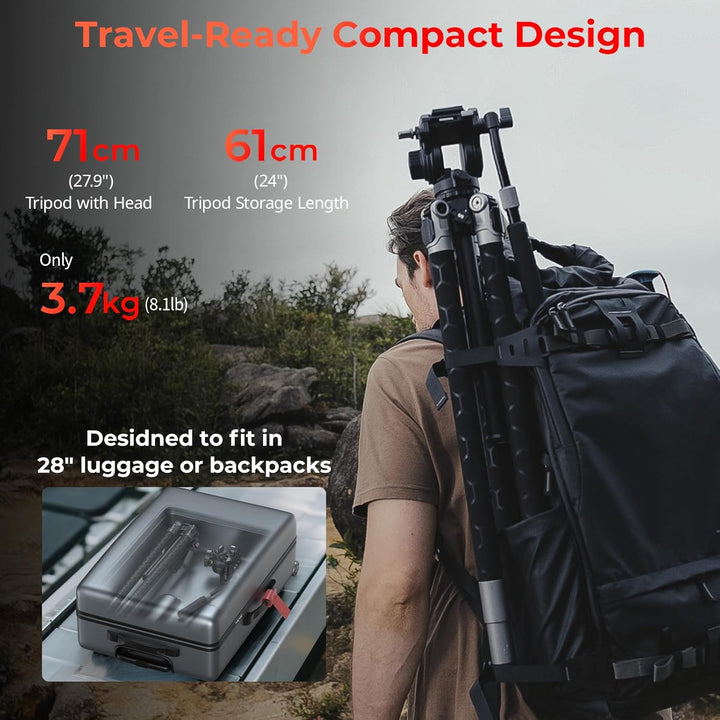 SMALLRIG x Potato Jet TRIBEX SE Hydraulisches Aluminium-Kamerastativ mit Fluidkopf, 6kg Tragkraft, m