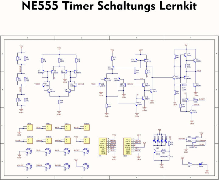 NE555 Timer Lötbausatz für Einsteiger, BANRIA DIY Löten Übungsset mit Durchsteckbauteilen, Atmender