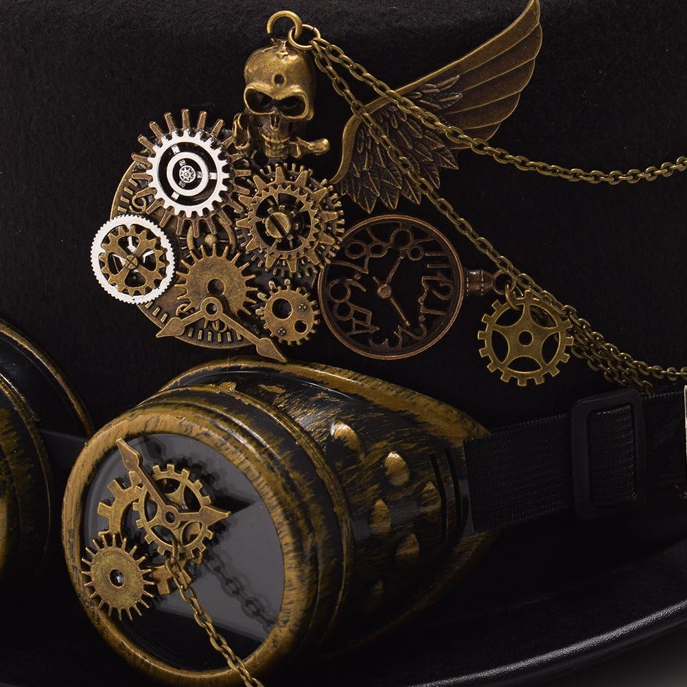 GRACEART Steampunk Hut Zylinder mit Brille Head circumferences 61cm L Style-10, L Style-10