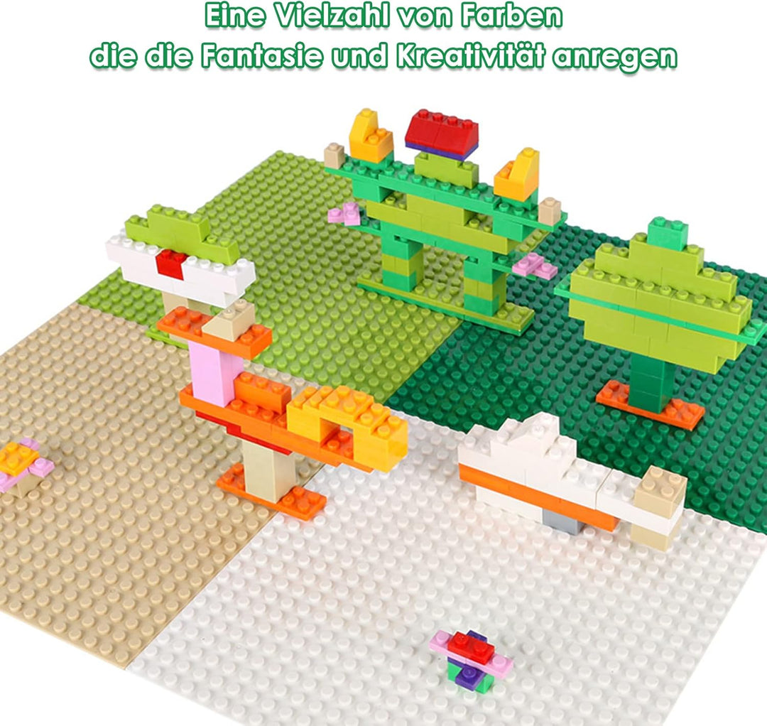 10 Platten-Set Bauplatte Kompatibel mit Lego, 19.2 * 19.2cm, Grundplatte mit 24x24Noppen,Konstruktio