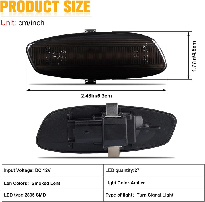 Blinker Seitenblinker für Peugeot 207 308 3008 5008 RCZ Citroen C4 Picasso C3 DS3 C4 DS4 C5, LED Sei