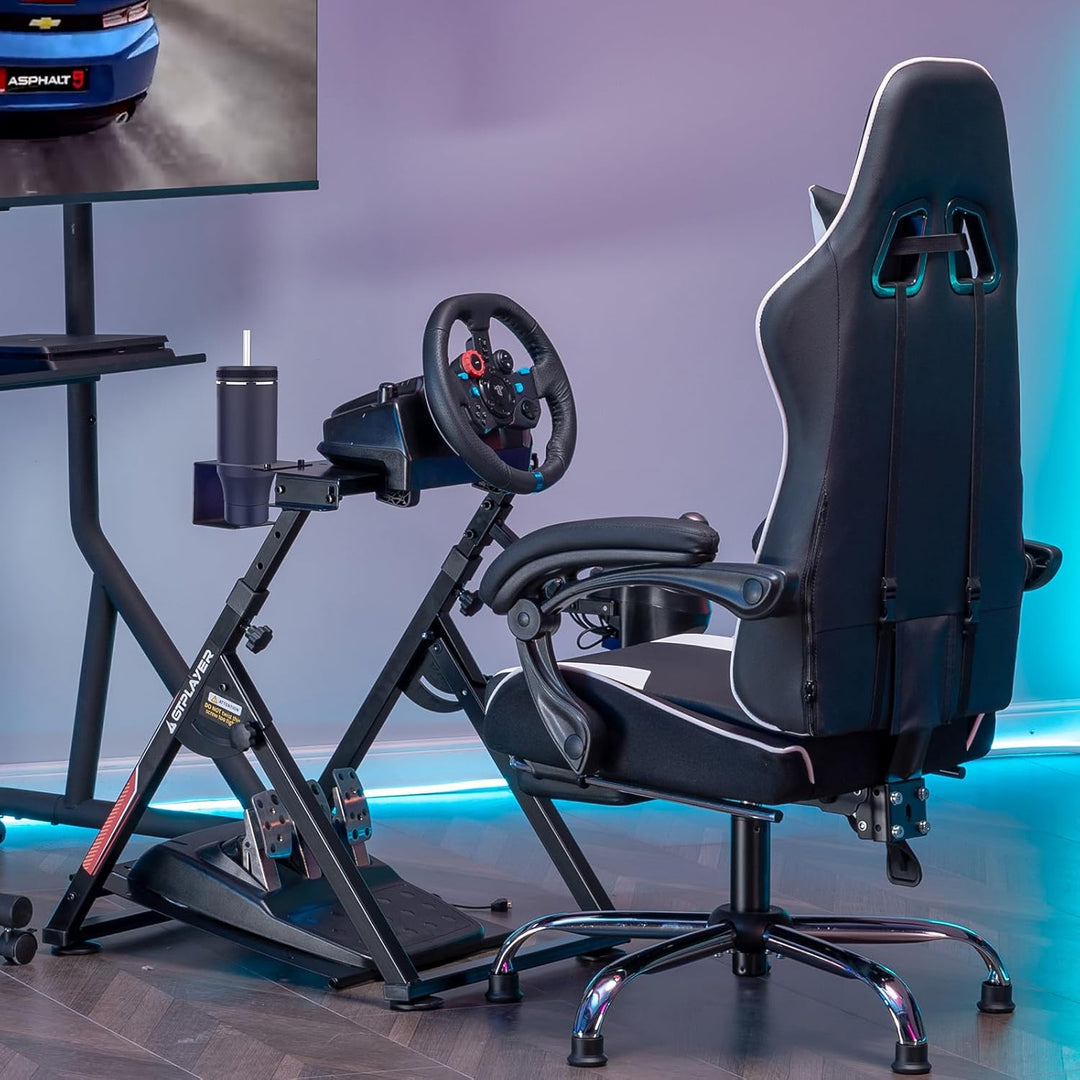 GTPLAYER Lenkradständer für Lenkrad Gaming Wheel Stand Racing Lenkradständer mit V1 V2 Schalthebelha
