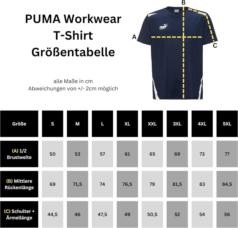 PUMA Workwear Essentials - Premium Arbeitsshirt für Herren, T-Shirt aus robustem Gewebe mit Reflekto