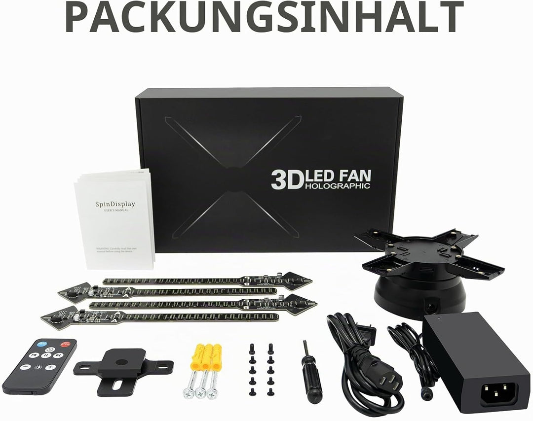 50CM 3D Hologramm Projektor mit WiFi und Bluetooth,3D Hologramm Fan mit 560 Leds und 2200 cd/m² und