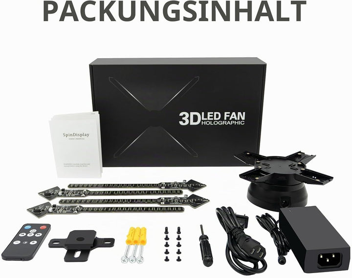50CM 3D Hologramm Projektor mit WiFi und Bluetooth,3D Hologramm Fan mit 560 Leds und 2200 cd/m² und