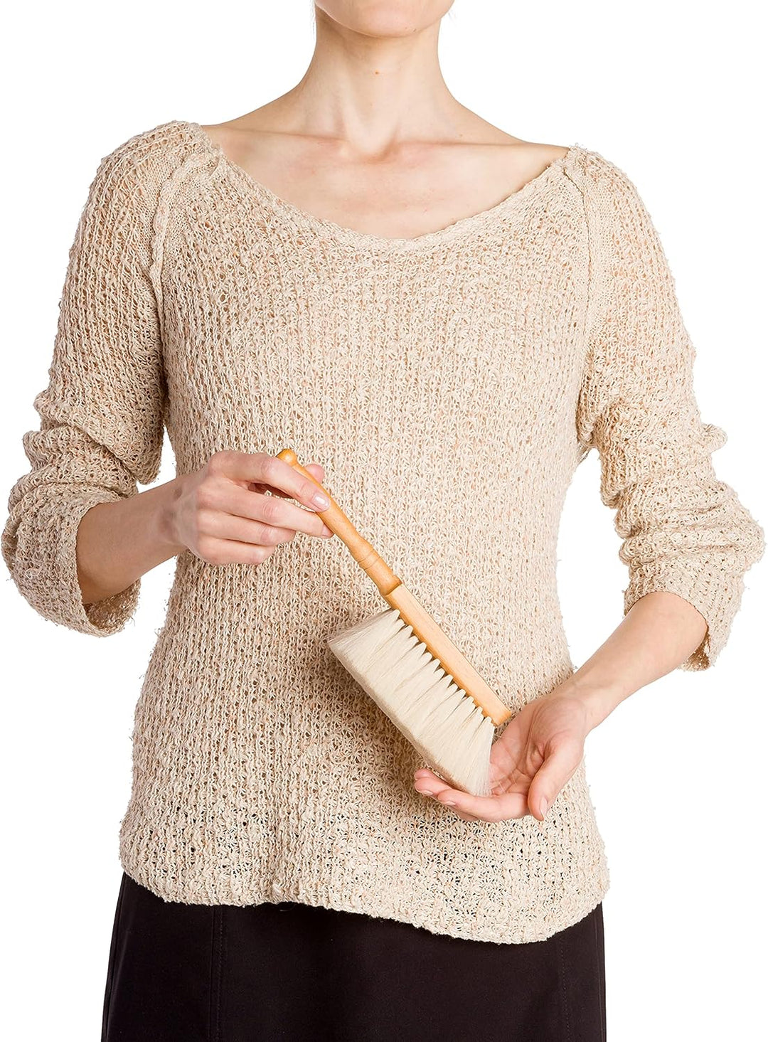 Redecker Staubbürste Tisch-Kehrer Handbesen Ziegenhaar 25 cm