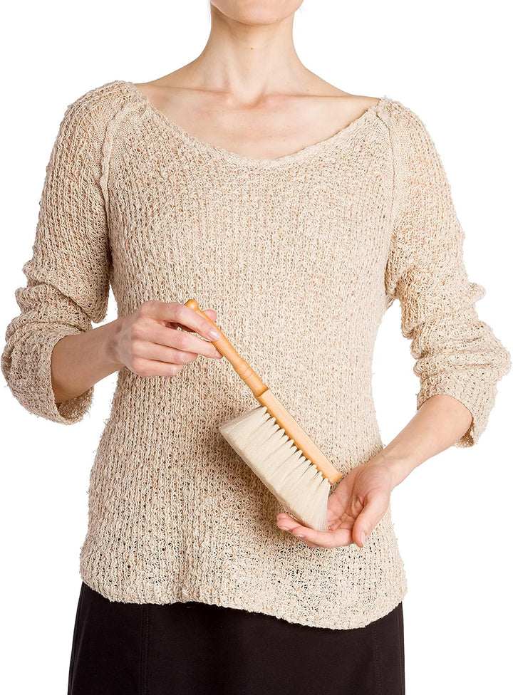 Redecker Staubbürste Tisch-Kehrer Handbesen Ziegenhaar 25 cm
