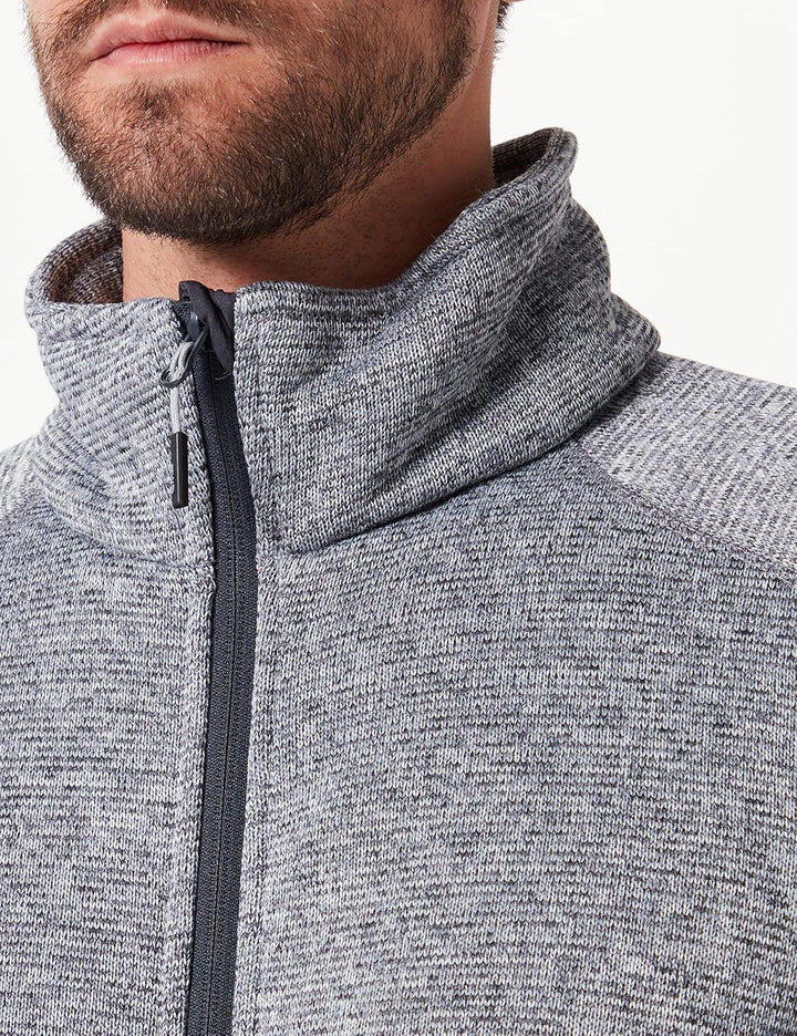 CMP Herren Knit tech mélange Fleece Jacket Fleecejacke S Eis-titan-schwarz, S Eis-titan-schwarz