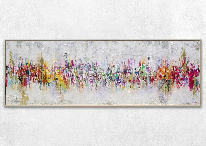 YS-Art Abstrakt Acryl Gemälde auf Leinwand handgemalt Abstraktion II Wandbilder Wohnzimmer Moderne f