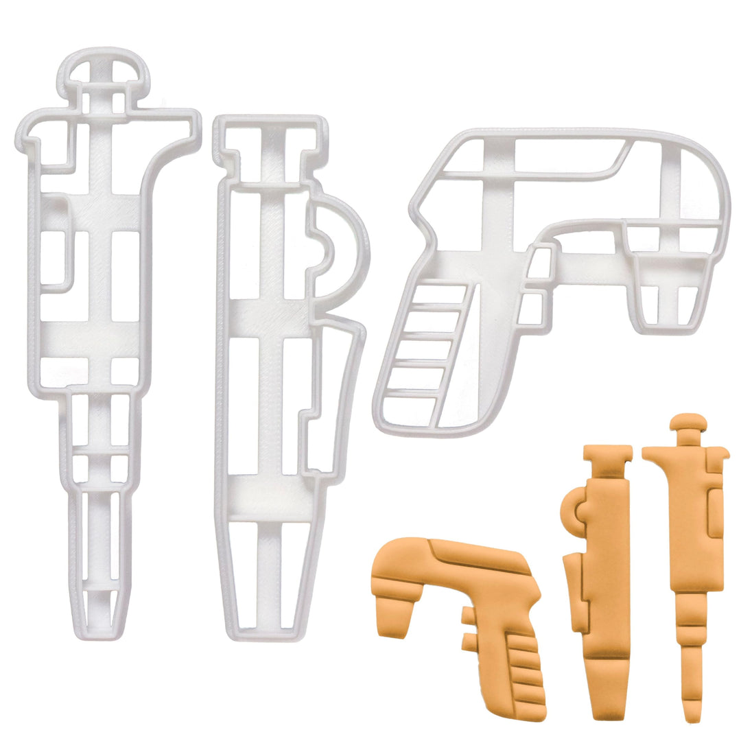 3er Set Pipetten Ausstechformen (Formen: Mikropipette, Elektronische Pipette und Pipettenpumpe), 3 T
