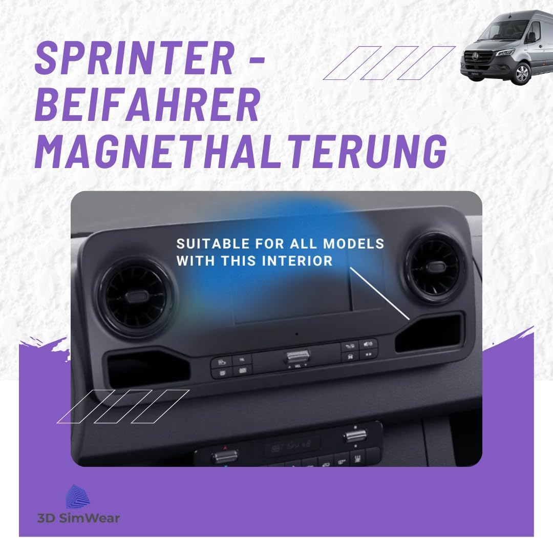 Generisch Beifahrer Magnet Logic-Mount Sprinter-Edition: Profi-Smartphonehalter für Mercedes Sprinte