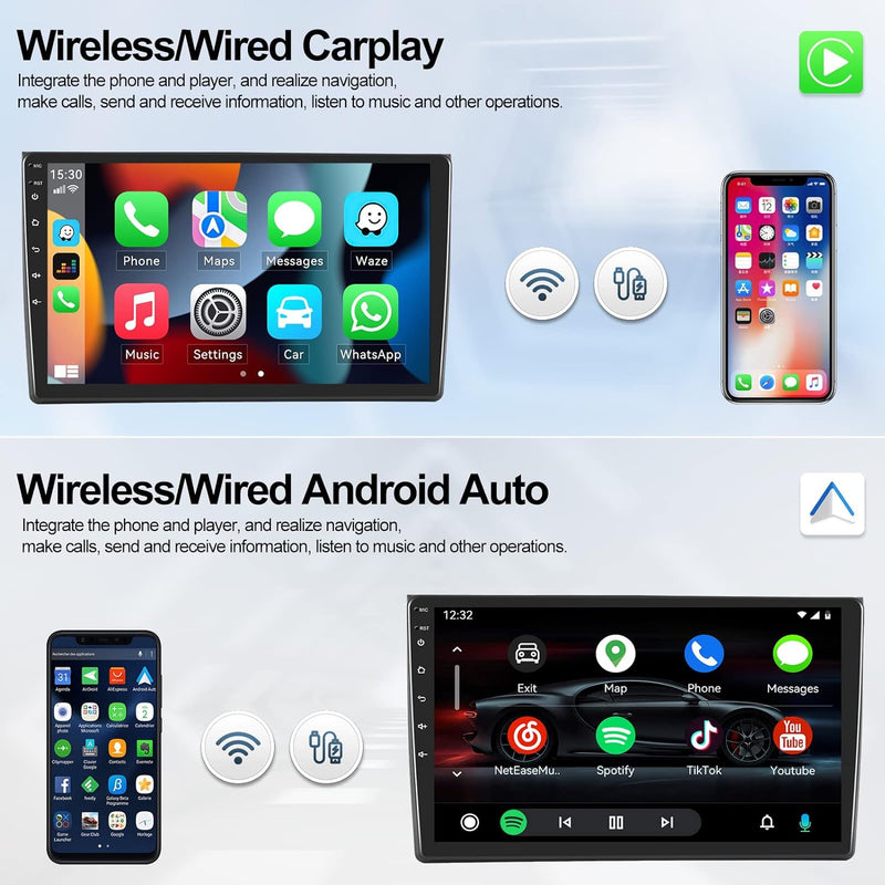2G+32G CAMECHO Android 12 Autoradio mit Navi für Ford Focus Exi MT 2 3 Mk2/Mk3 2004-2011,Doppel Din