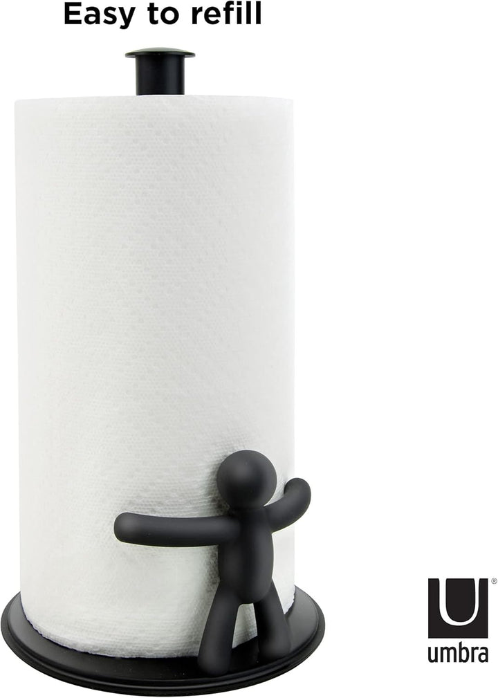 Umbra Buddy Küchenrollenhalter Schwarz stehend, Zewa Rollenhalter und Papierrollenhalter für Küchent