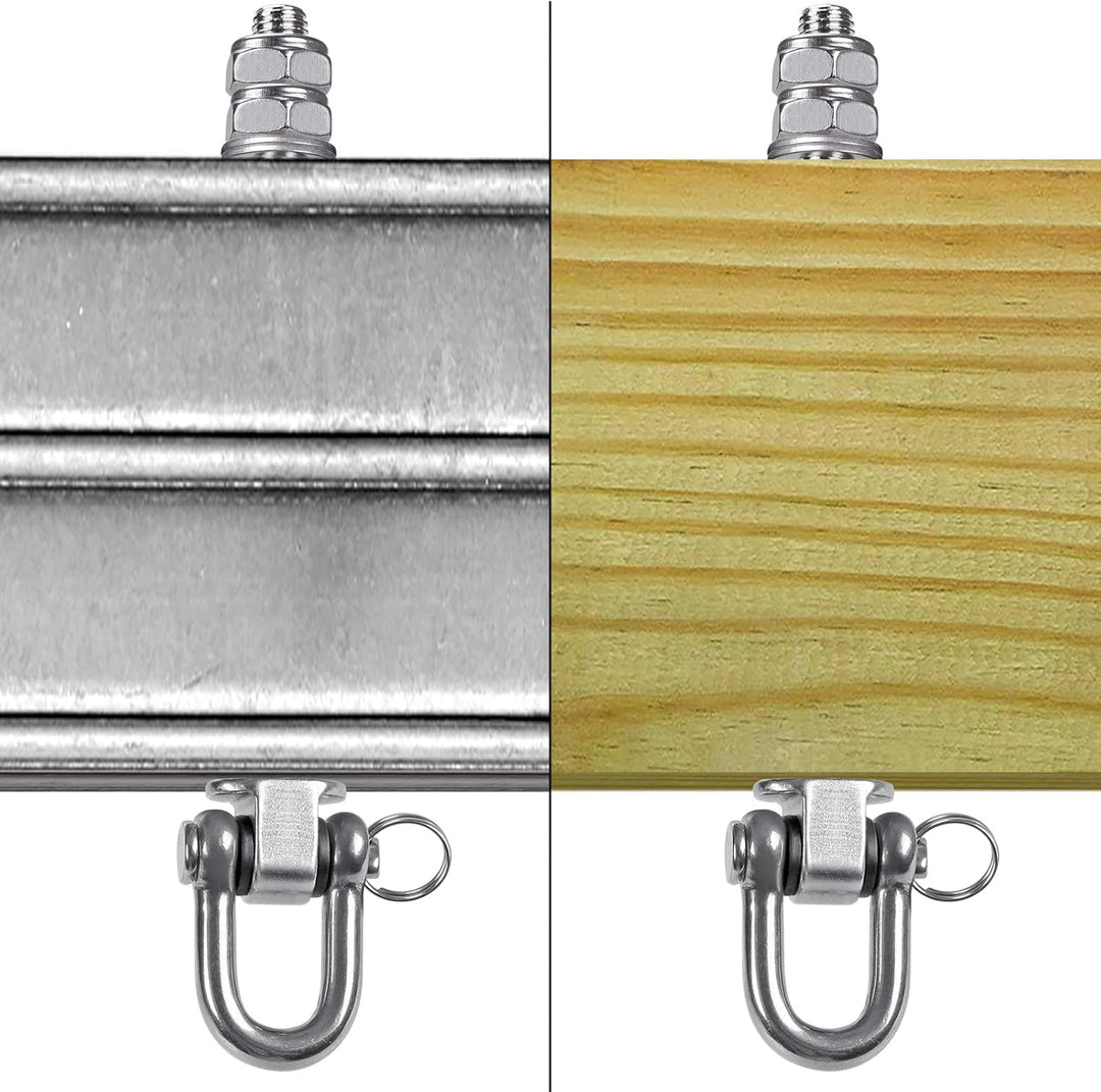 SELEWARE Set of 2 Deckenhaken Schwerlast Schaukelhaken Schaukel - 304 Edelstahl Holzbalken Deckenhal