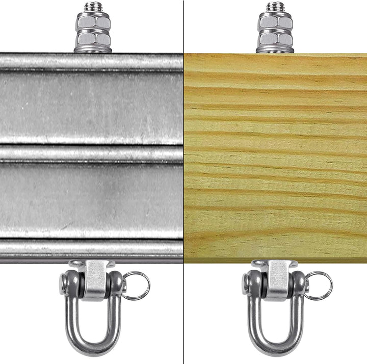 SELEWARE Set of 2 Deckenhaken Schwerlast Schaukelhaken Schaukel - 304 Edelstahl Holzbalken Deckenhal