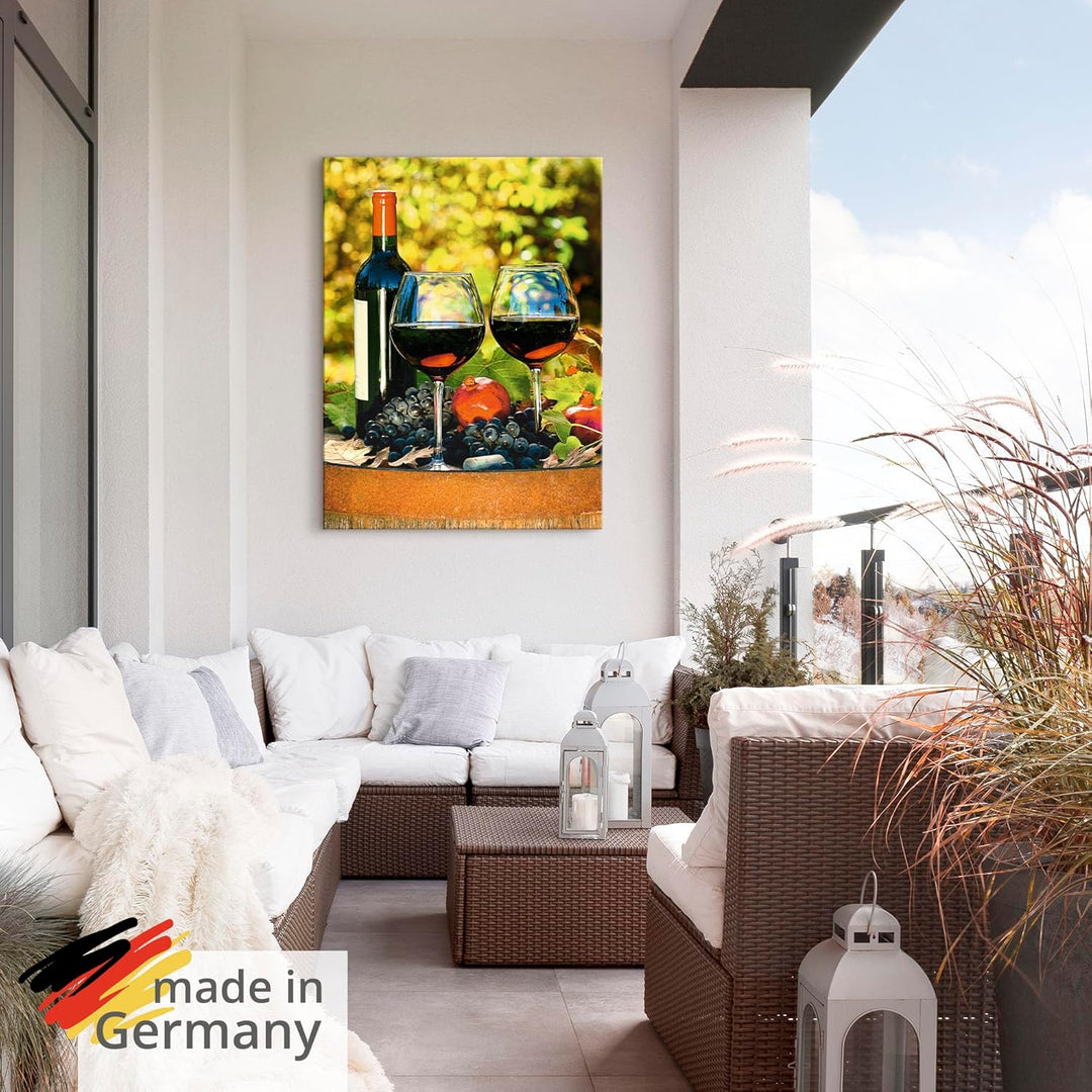 ARTland Wandbild Alu Verbundplatte für Innen & Outdoor Bild 45x60 cm Essen, Trinken & Genuss Wein T5