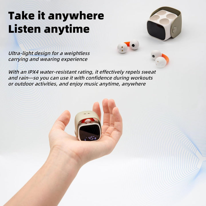 Open Ear Kopfhörer, Bluetooth 5.3 Wireless Kopfhörer, 36 Stunden Laufzeit, 4g pro Ohr, geringes Scha