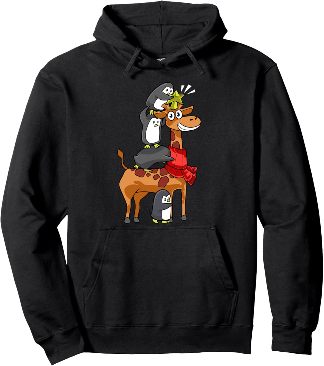 Weihnachten Weihnachtsbaum Pinguin Giraffe Familienkleidung Pullover Hoodie