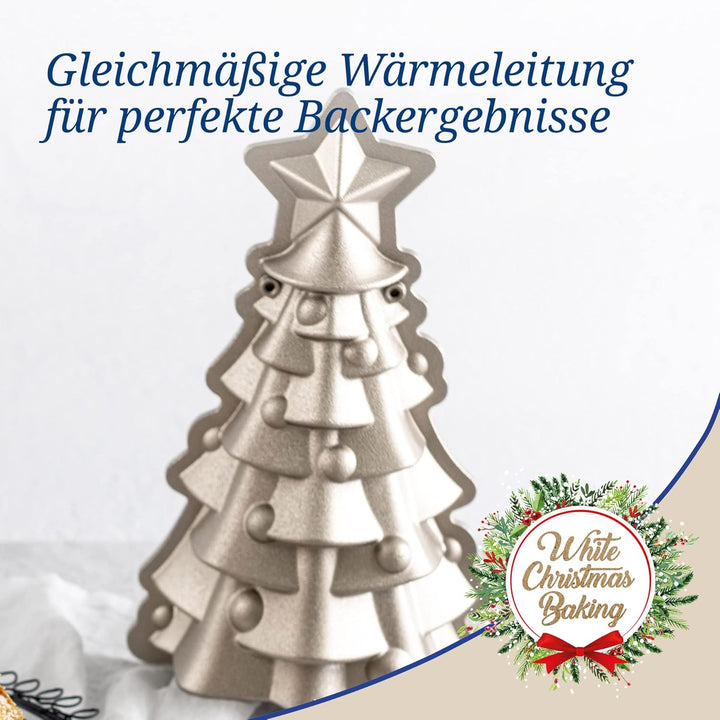 Dr. Oetker Motivbackform Tannenbaum White Christmas Baking, für Weihnachten, Tannenbaumform mit Anti