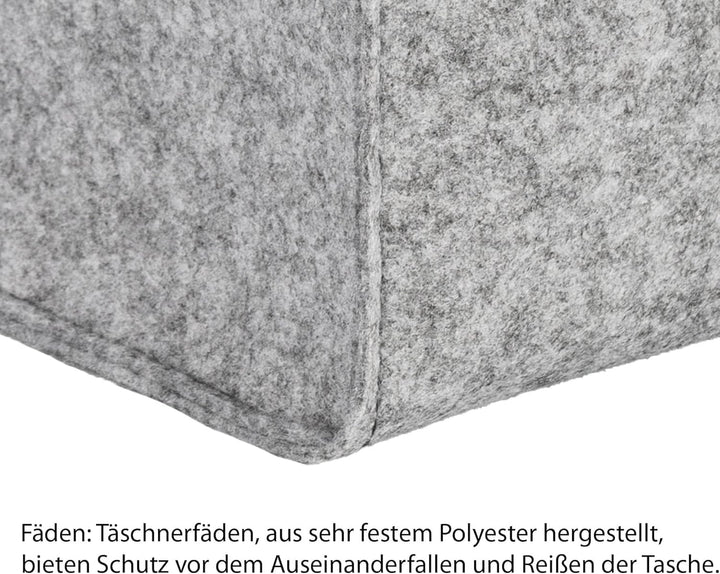 2 Stück Filztaschen Hellgrau Einkaufstasche Kaminholztasche Kaminholzkorb Filz Zeitungsständer Zeitu