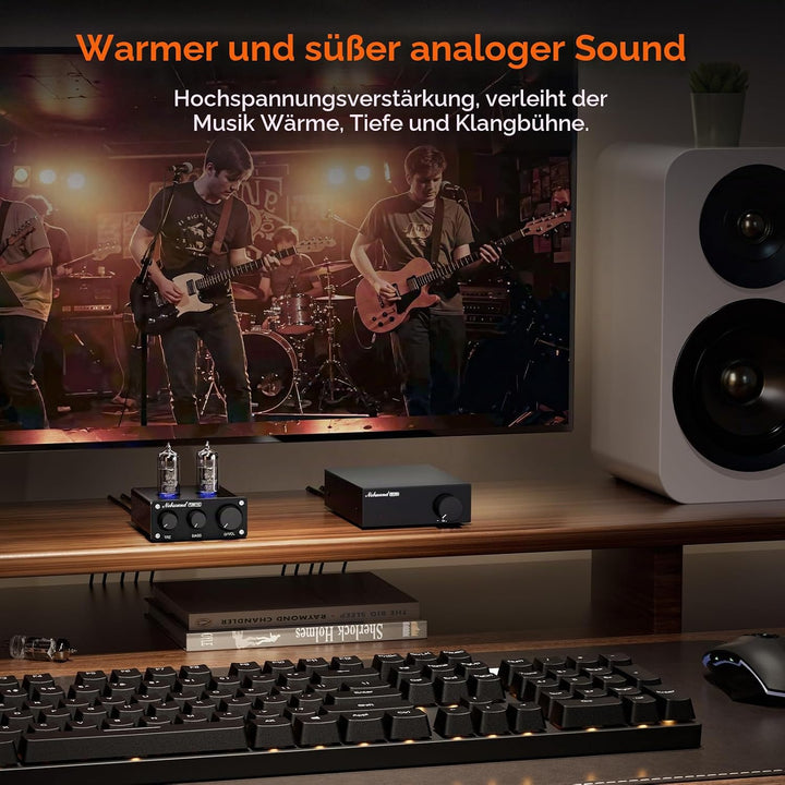 Nobsound Mini HiFi Röhren Vorverstärker: Stereo Audio Preamp der Klasse A mit Bass- und Höhenregelun