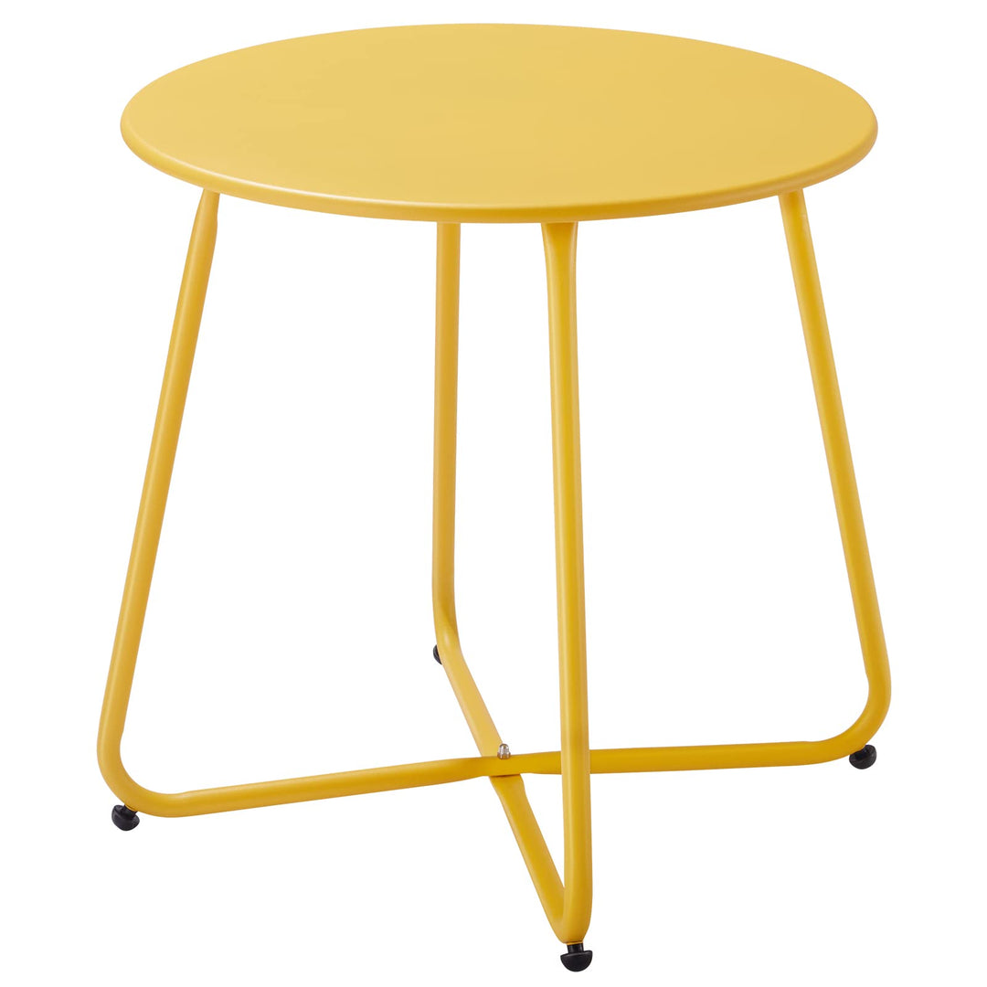 Kleiner Beistelltisch Metall, Garten Beistelltisch Rund, Couchtish & Kaffeetisch mit Verstellbarer T