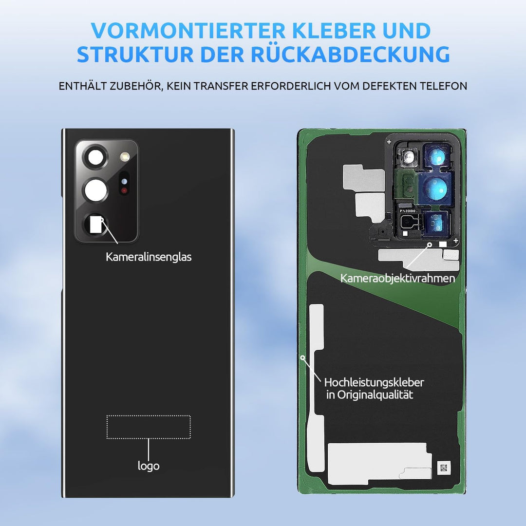 Eonpam Akkudeckel für Samsung Galaxy Note 20 Ultra N985, N986 Rückseite Glas Original Backcover Back