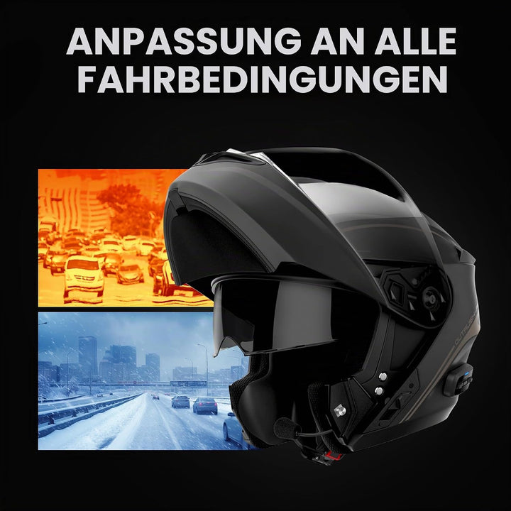 Sena Outrush R Bluetooth Klapphelm mit Intercomsystem (Schwarz, L) Schwarz L Outrush R, Schwarz L Ou