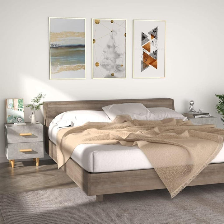 homiuse 44x40x47,5 cm 2 STK Nachttisch NachtkäStchen Betongrau NachtischschräNke Mini Kommode Nachtt