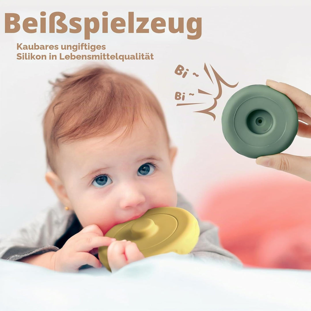 Mini Tudou 6 Stück Stapelspielzeug mit Ringen,Stapelturm & Beissringe für Stapelspiel,Squeeze Zahnen