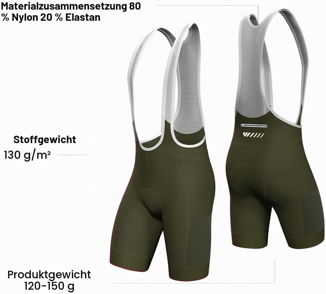 Lo.gas Herren Radfahren Bib Shorts, Radfahren Shorts für Männer Gel gepolstert mit Taschen, Road Sho