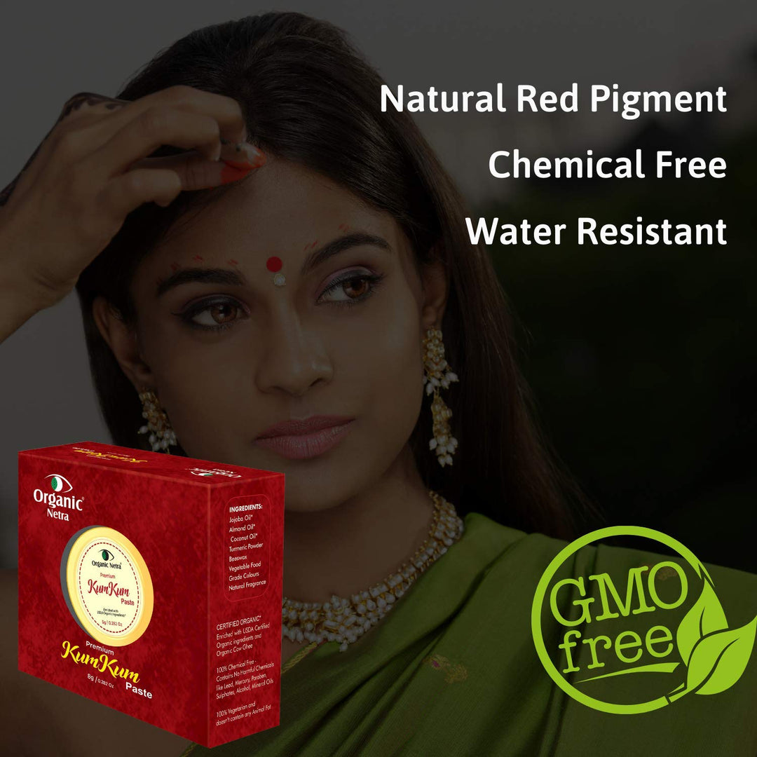 Organic Netra Sindoor/Kumkum-Paste – 100 % chemikalienfrei, komplett natürlich, kein Blei, kein Quec
