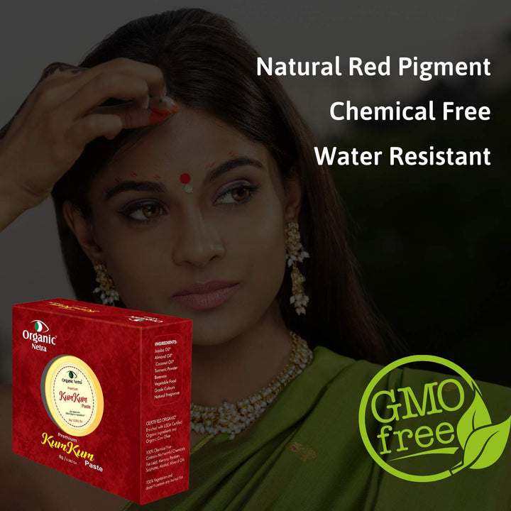 Organic Netra Sindoor/Kumkum-Paste – 100 % chemikalienfrei, komplett natürlich, kein Blei, kein Quec