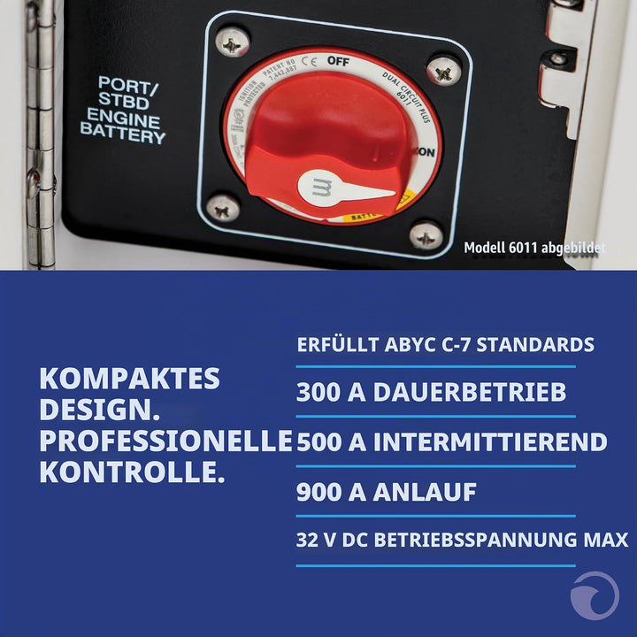 Blue Sea Systems Batterieschalter m-Serie, 300 A, Selector 4 Pos. MULTICOLOR, Selector 4 Pos. MULTIC