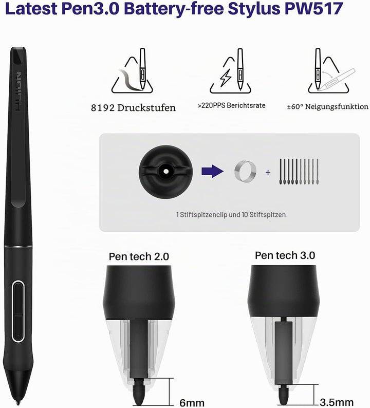 HUION Kamvas 24 Plus 2.5K QHD Grafiktablett mit Display, 140% sRGB Volllaminierter QD-Zeichnungsmoni