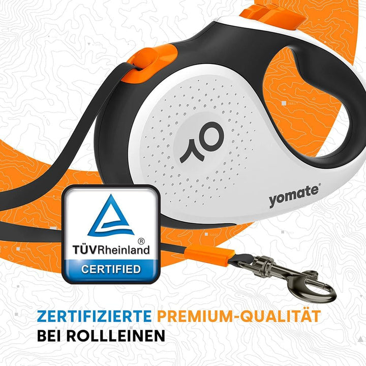 Automatische Hundeleine 5m für Hunde bis 25kg – Robuste Rollleine mit Brems- & Stoppfunktion, Verhed