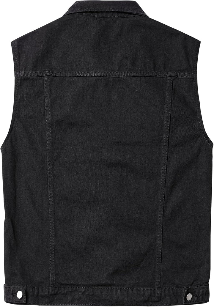 Herren Denim Weste Vintage Kutte Jeans Weste Ärmellose Jacke Motorradweste Jeansweste für Männer Sch