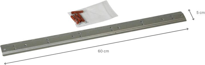 Wandleiste mit 6x Graue Sichtlagerbox 2.0 | HxBxT 7,6x60,5x17,6cm | Wandhalterung, Kleinteileaufbewa