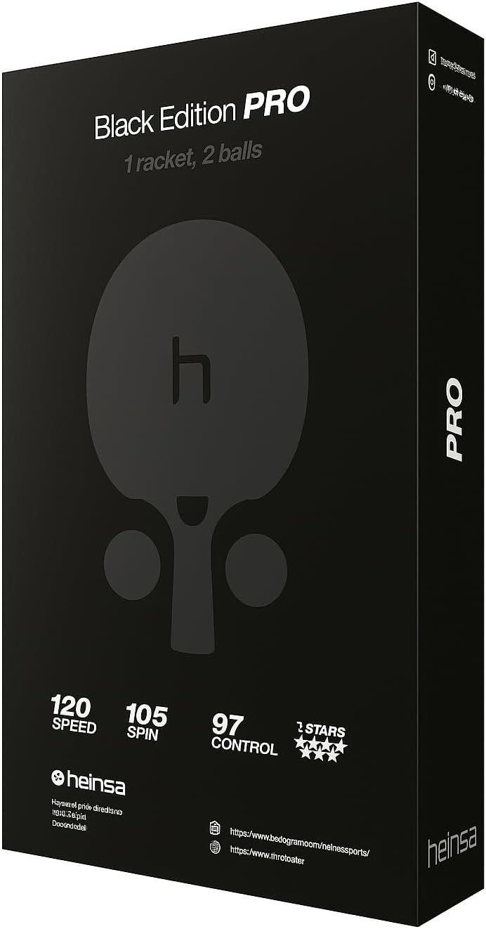 Black Edition Pro – Carbon Tischtennisschläger mit Mech-Tek Predator Belag (2,1 mm), ITTF-zugelassen