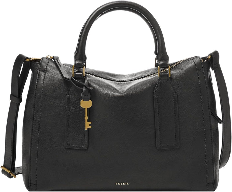 Fossil Damen Parker Eco Leder Schulranzen, 33cm L x 14cm B x 24.5cm H Schwarz, Schwarz