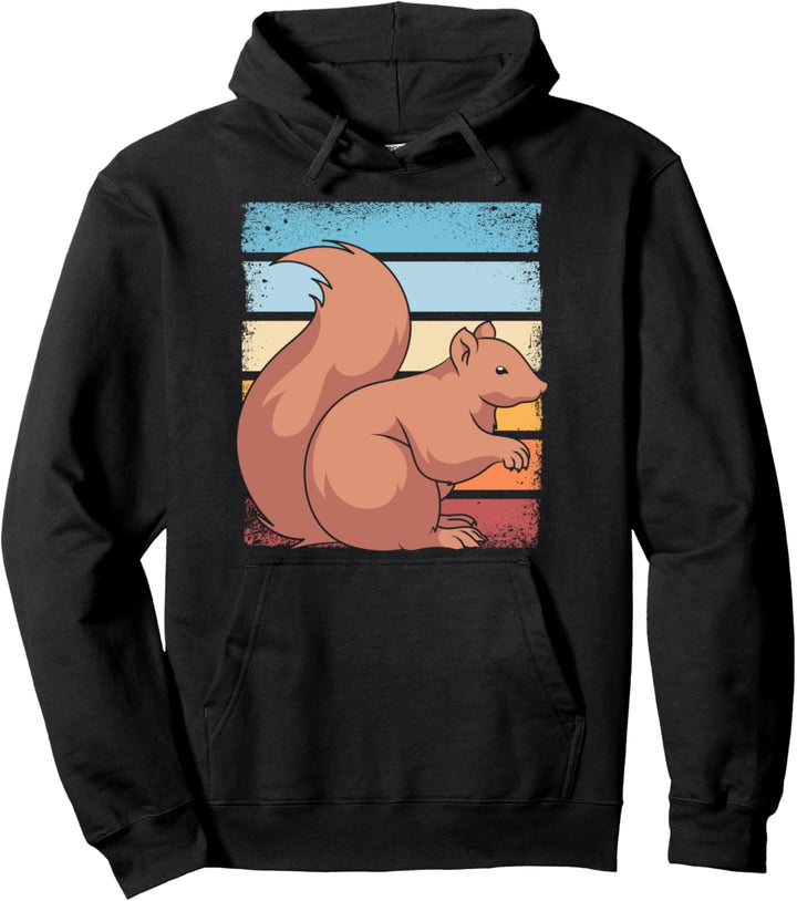 Waldbewohner Tierfreund Tier des Waldes Retro Eichhörnchen Pullover Hoodie