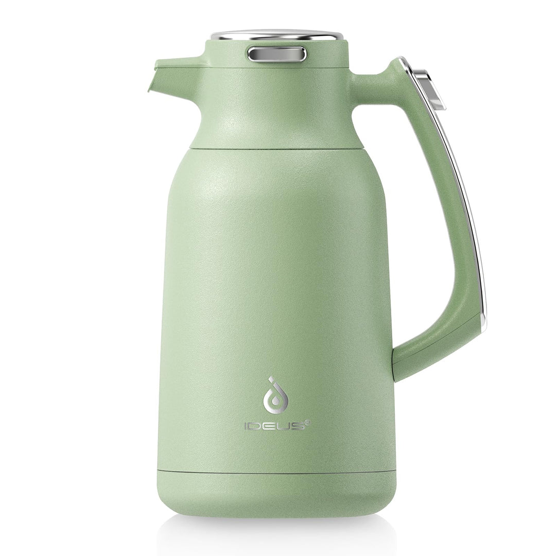 IDEUS® Thermoskanne 2l, Edelstahl Doppelwandige Kaffeekanne Vakuumisolierung Isolierkanne Warmhaltek